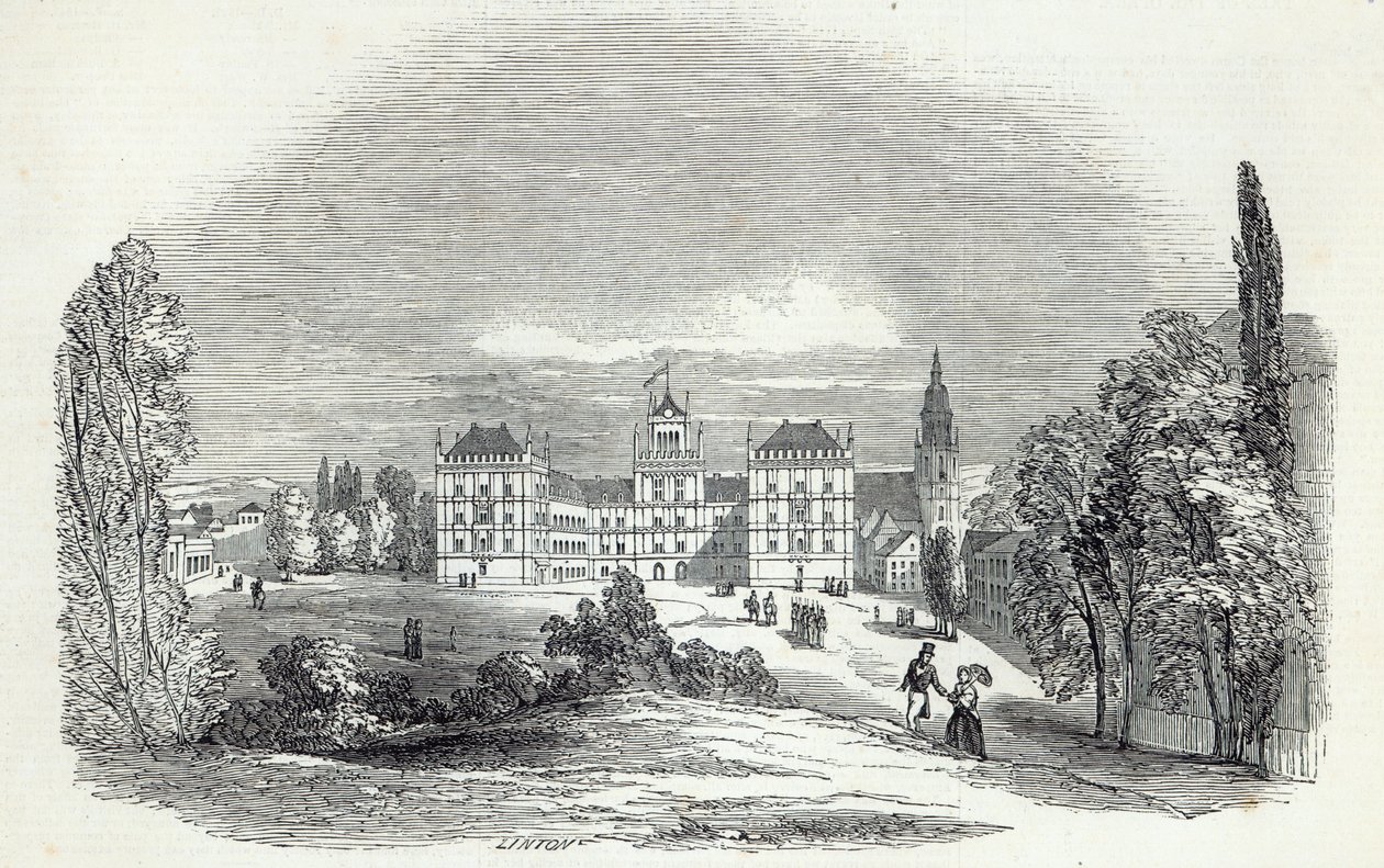 Der Palast von Ehrenburg in Coburg, graviert von W.J. Linton, aus 