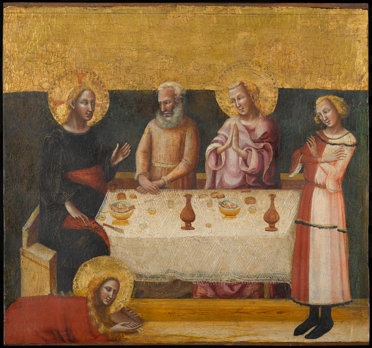 Maria Magdalena wäscht Christus die Füße von Pseudo Jacopino di Francesco