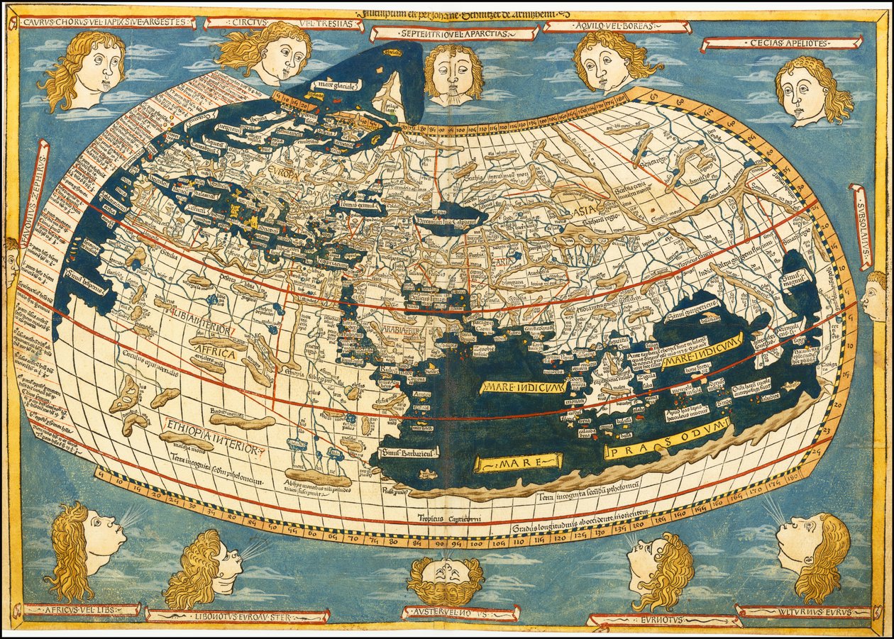 Weltkarte von Ptolemäus, Ulm 1482 von Ptolemy