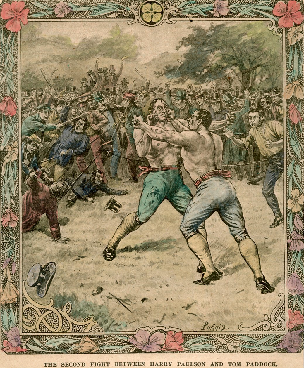 Der zweite Kampf zwischen Harry Paulson und Tom Paddock, 1851, spätes 19. oder frühes 20. Jahrhundert von Pugnis