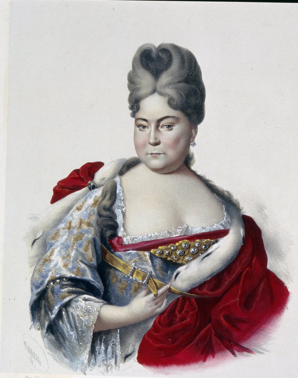 Porträt der Großherzogin Natalya Alexeevna von Russland (1673-1716), Schwester von Zar Peter dem Großen von Pyotr Fyodorovich Borel