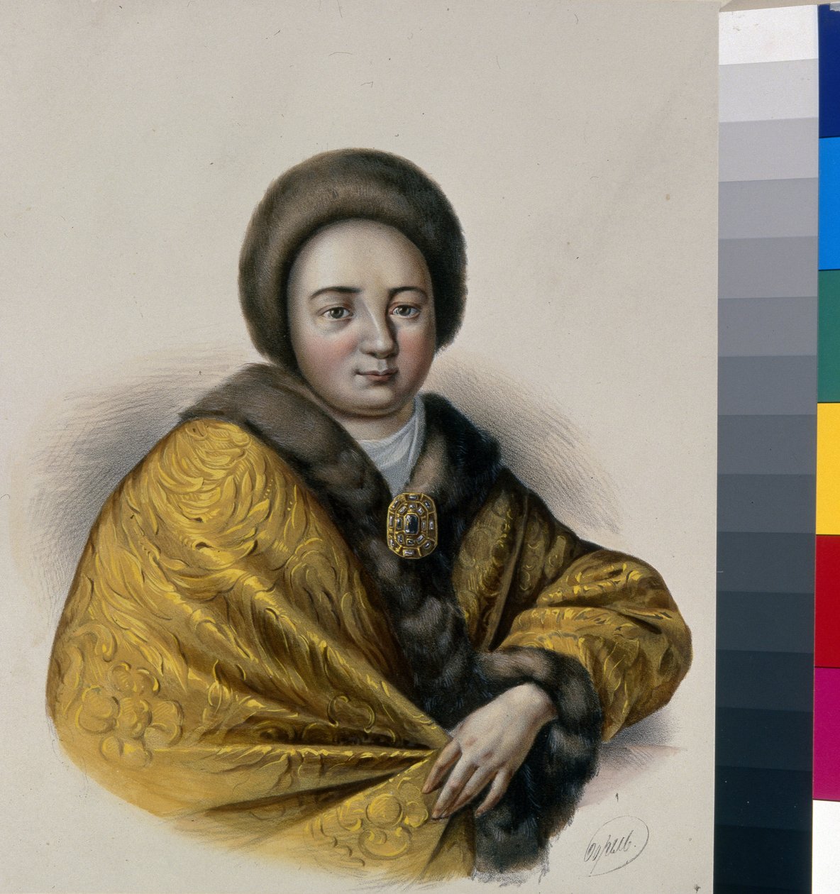 Porträt der Zarin Natalia Naryshkina (1651-1694), Ehefrau von Zar Alexei I. von Russland von Pyotr Fyodorovich Borel