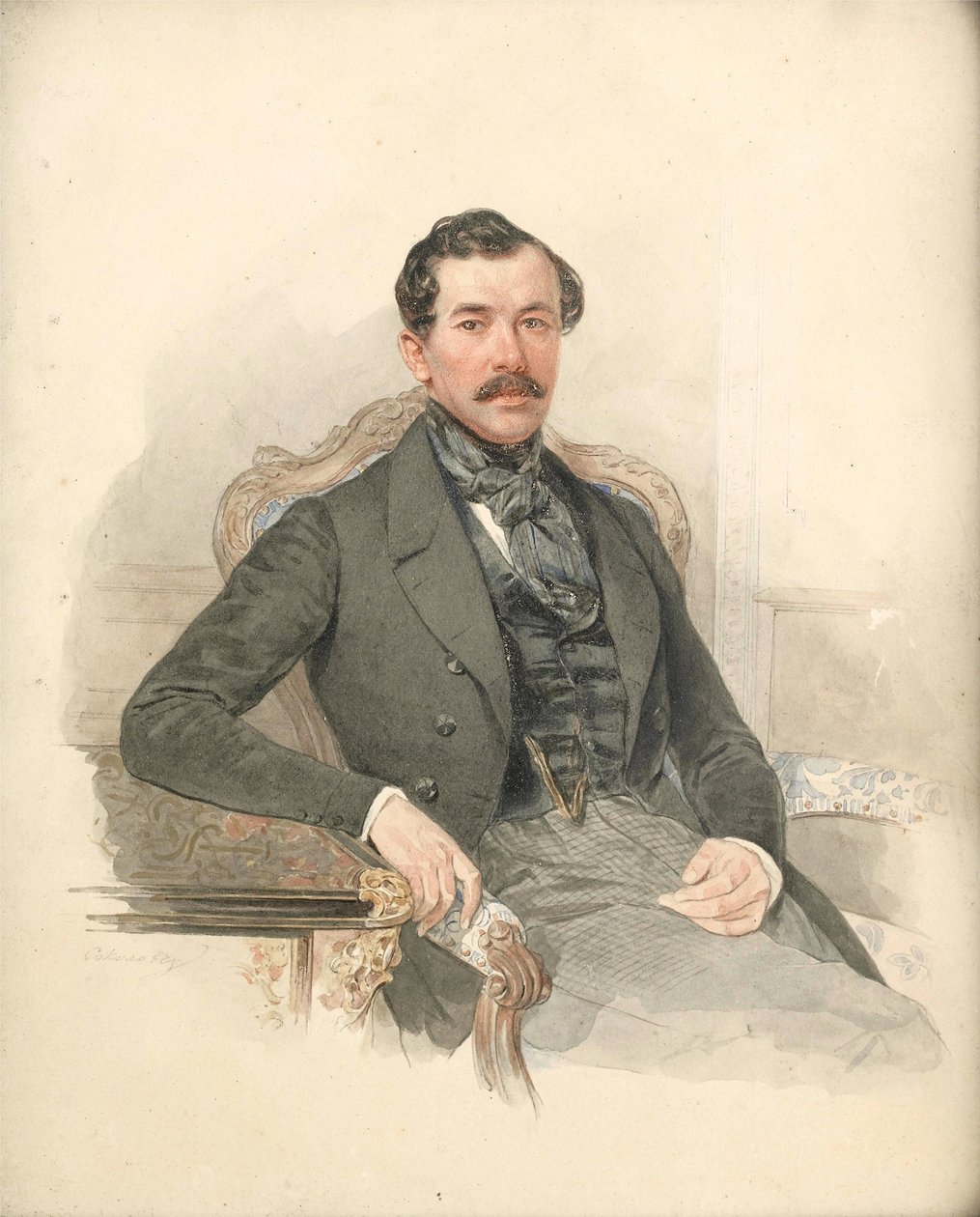 Porträt von Maximilian de Beauharnais, 3. Herzog von Leuchtenberg (1817-1852) von Pyotr Fyodorovich Sokolov