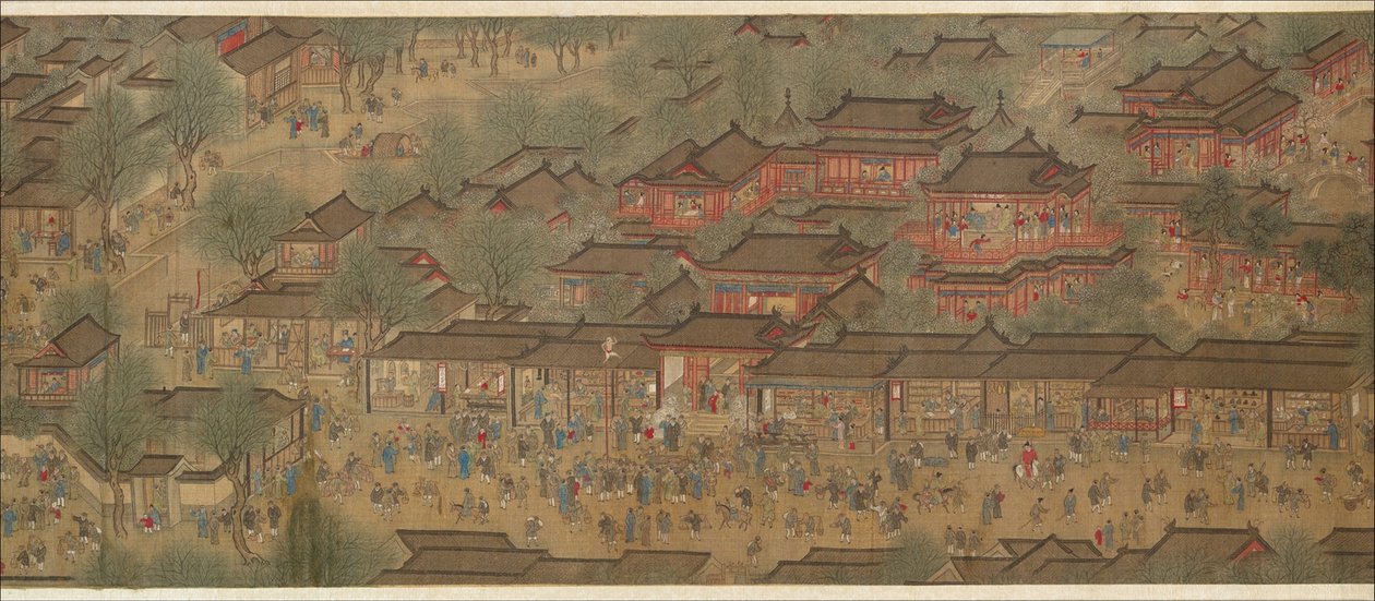Frühlingsfest am Fluss von Qing Dynasty Chinese School