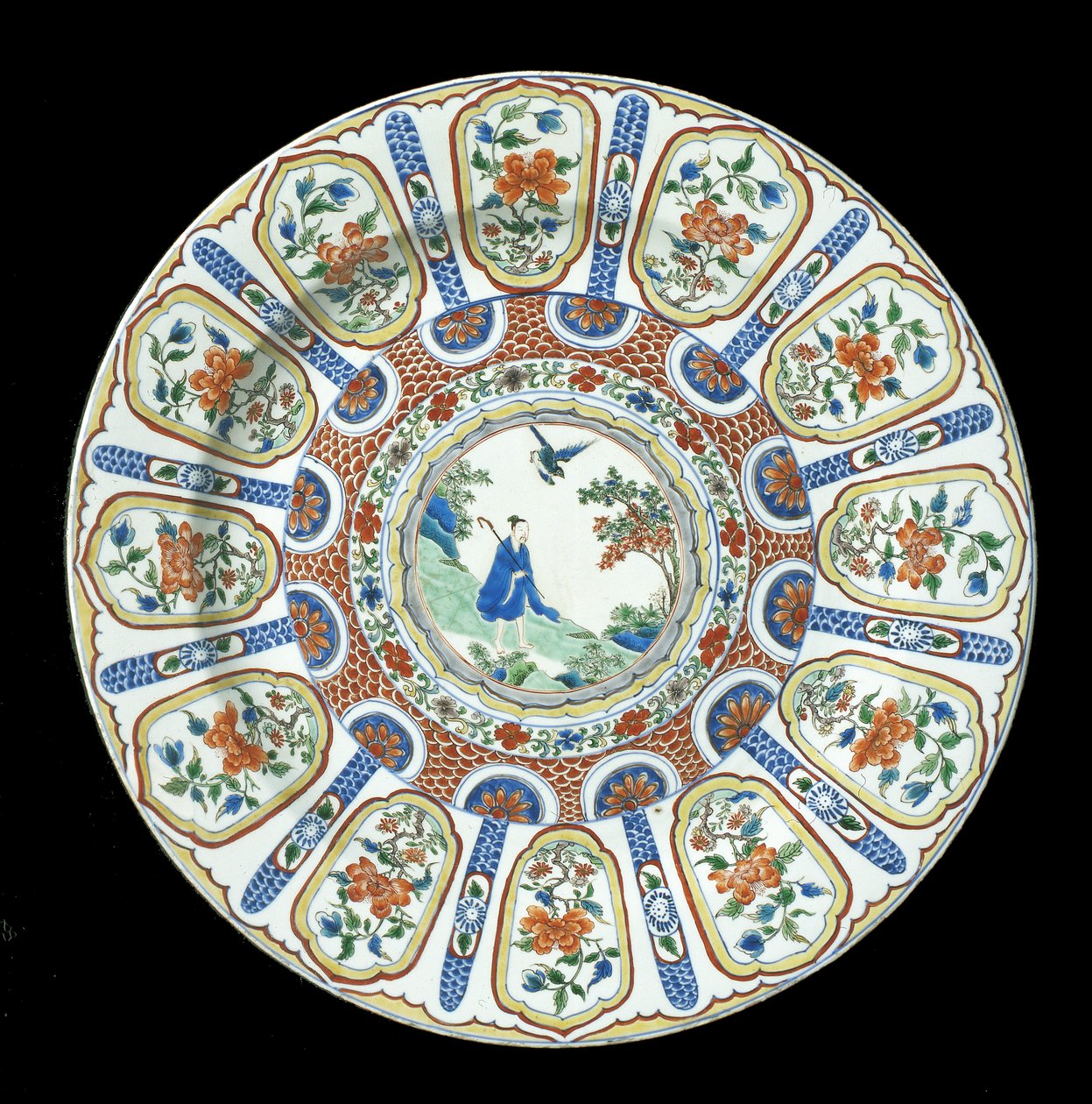 Eine große Verte-Imari-Schale, Kangxi-Periode, 1662-1722 (Porzellan) von Qing Dynasty Chinese School