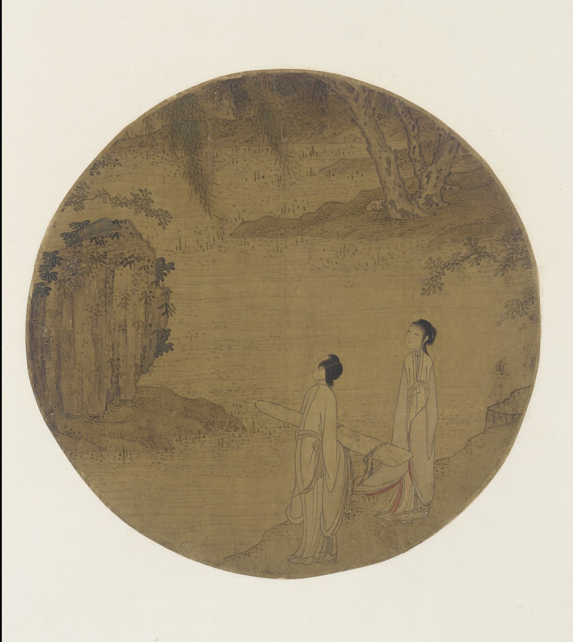 Zwei Frauen mit einer Qin (Zither) von Qing Dynasty Chinese School
