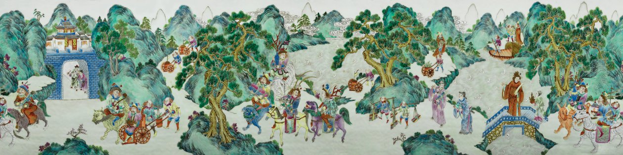 Detail von einem Paar kaiserlicher Famille-Rose-Vasen von Qing Dynasty   Jiaqing Period Chinese School