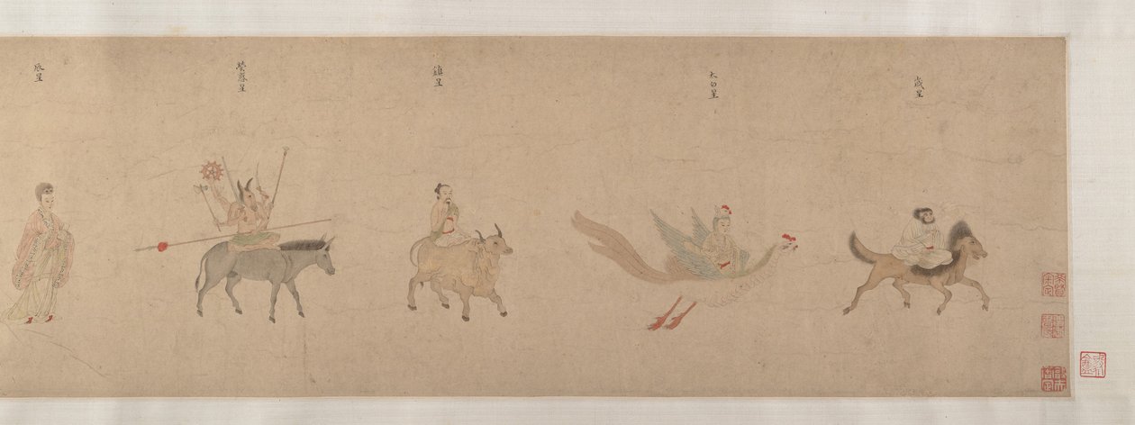 Gottheiten der Planeten und Sternbilder, 16. Jahrhundert von Qiu Ying