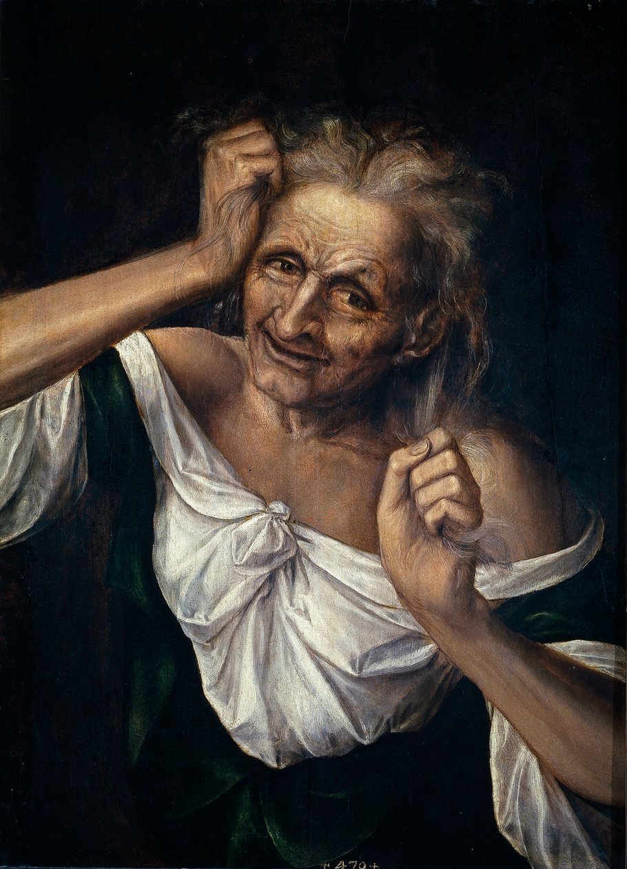 Alte Frau, die sich die Haare rauft von Quentin Massys or Metsys