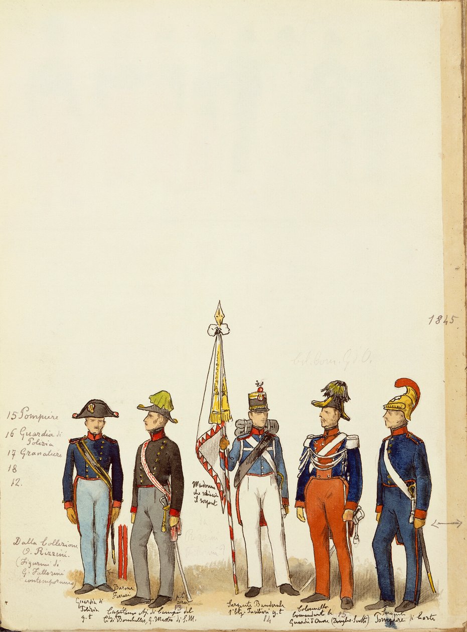 Militäruniformen, von Quinto Cenni, Farbtafel von Quinto Cenni