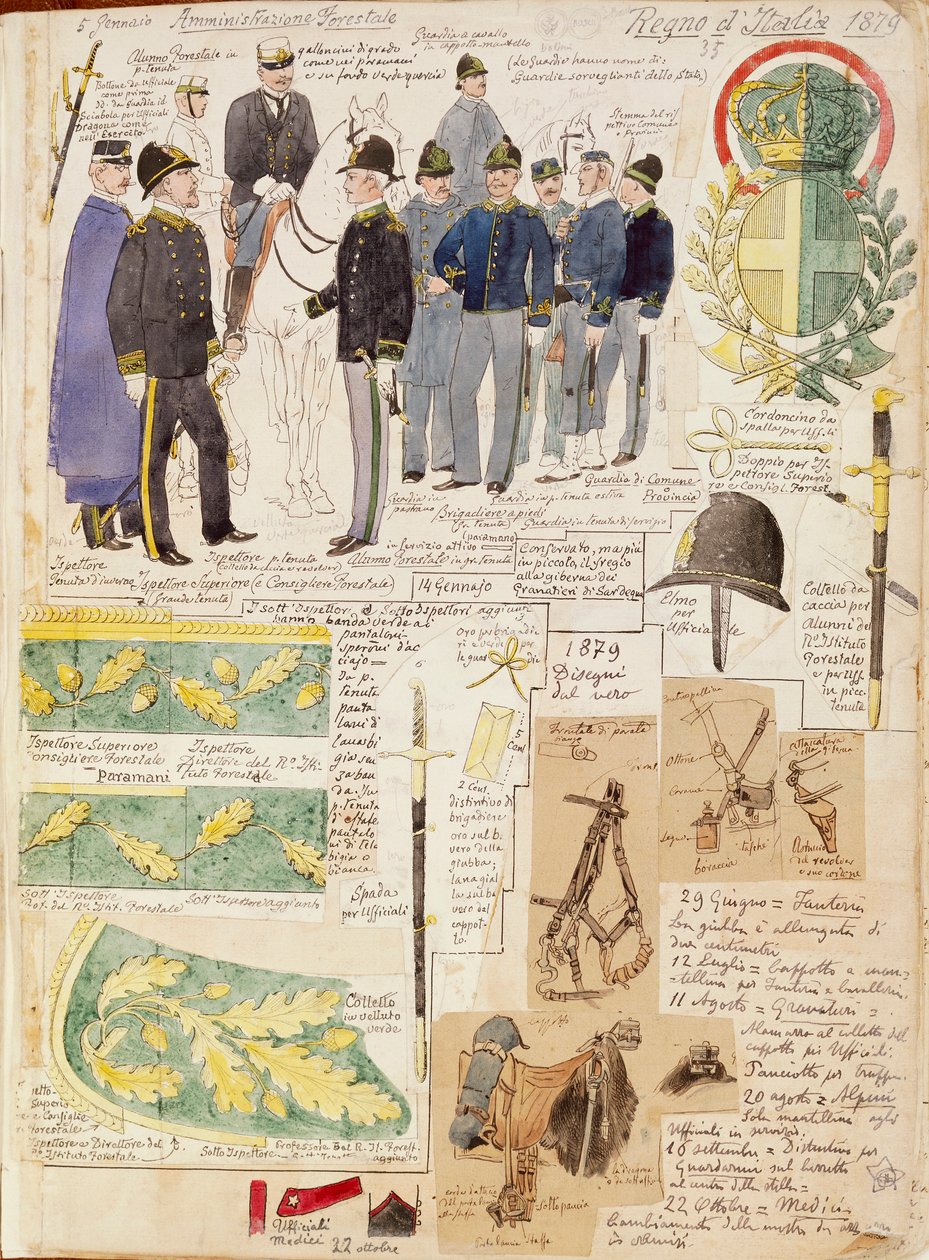 Uniformen der Forstverwaltung des Königreichs Italien von Quinto Cenni