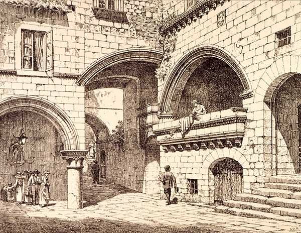 Teil der Piazza San Pellegrino, Viterbo, Italien, aus 