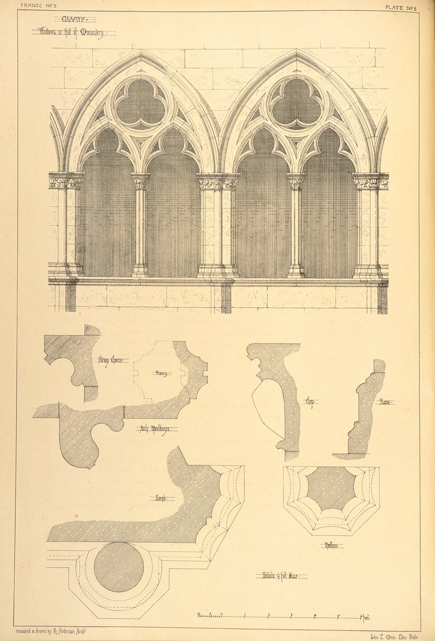 Fenster in der Halle des Klosters, Cluny, aus 