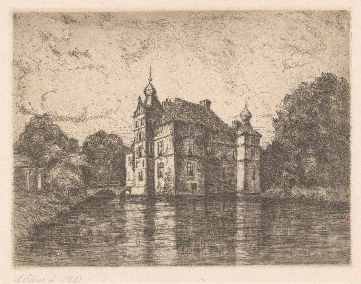 Schloss De Cannenburgh von R. Cleve (signed by artist)