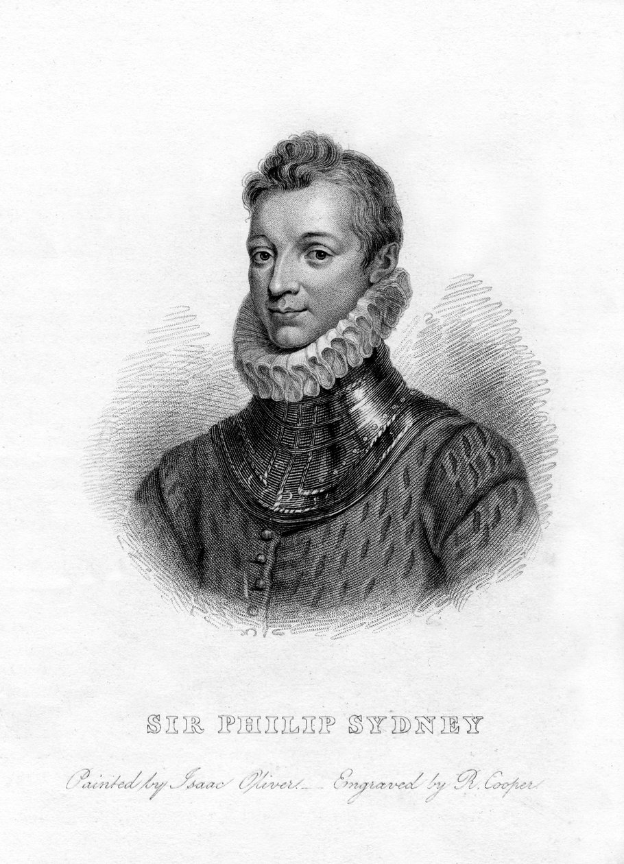 Sir Philip Sidney, englischer Dichter, Höfling und Soldat, 19. Jahrhundert von R. Cooper