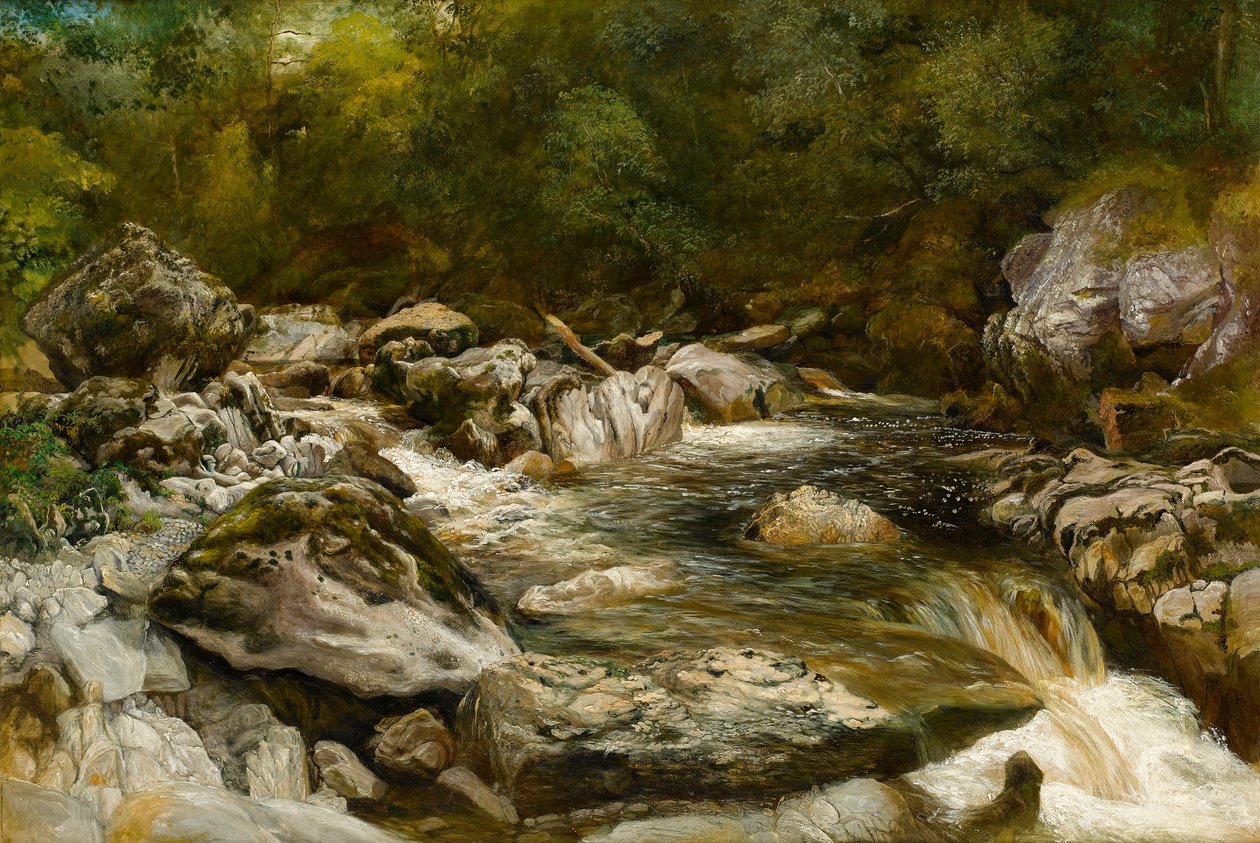 Wasserfall am Fluss Conway, Nordwales von R. Haddon