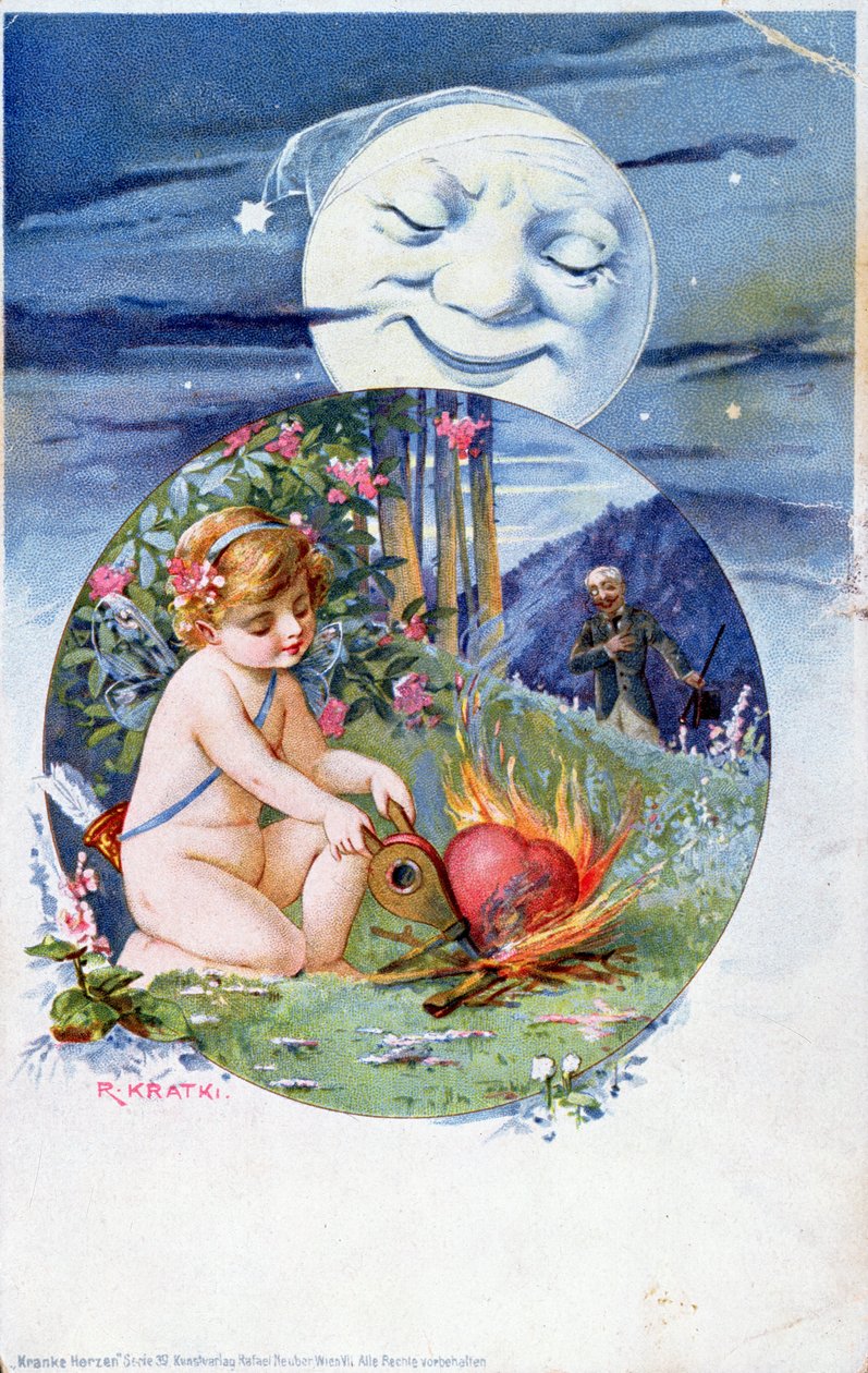 Postkarte aus der Serie Ill Hearts, ca. 1900 von R. Kratki