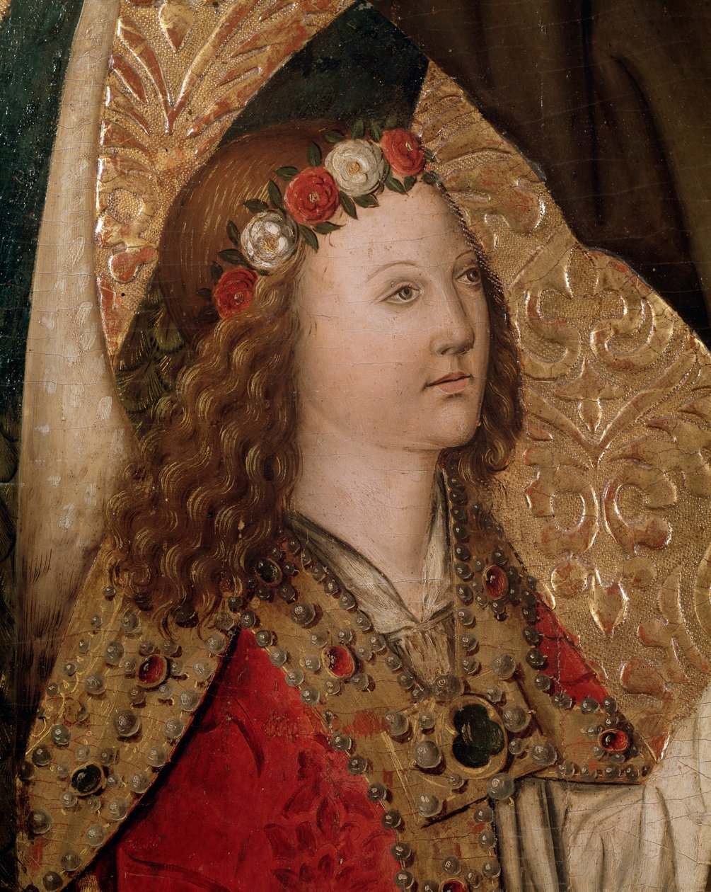 Ein Engel (Detail) von Rafael & Figuera Joan (active c.1454 1477) Tomas