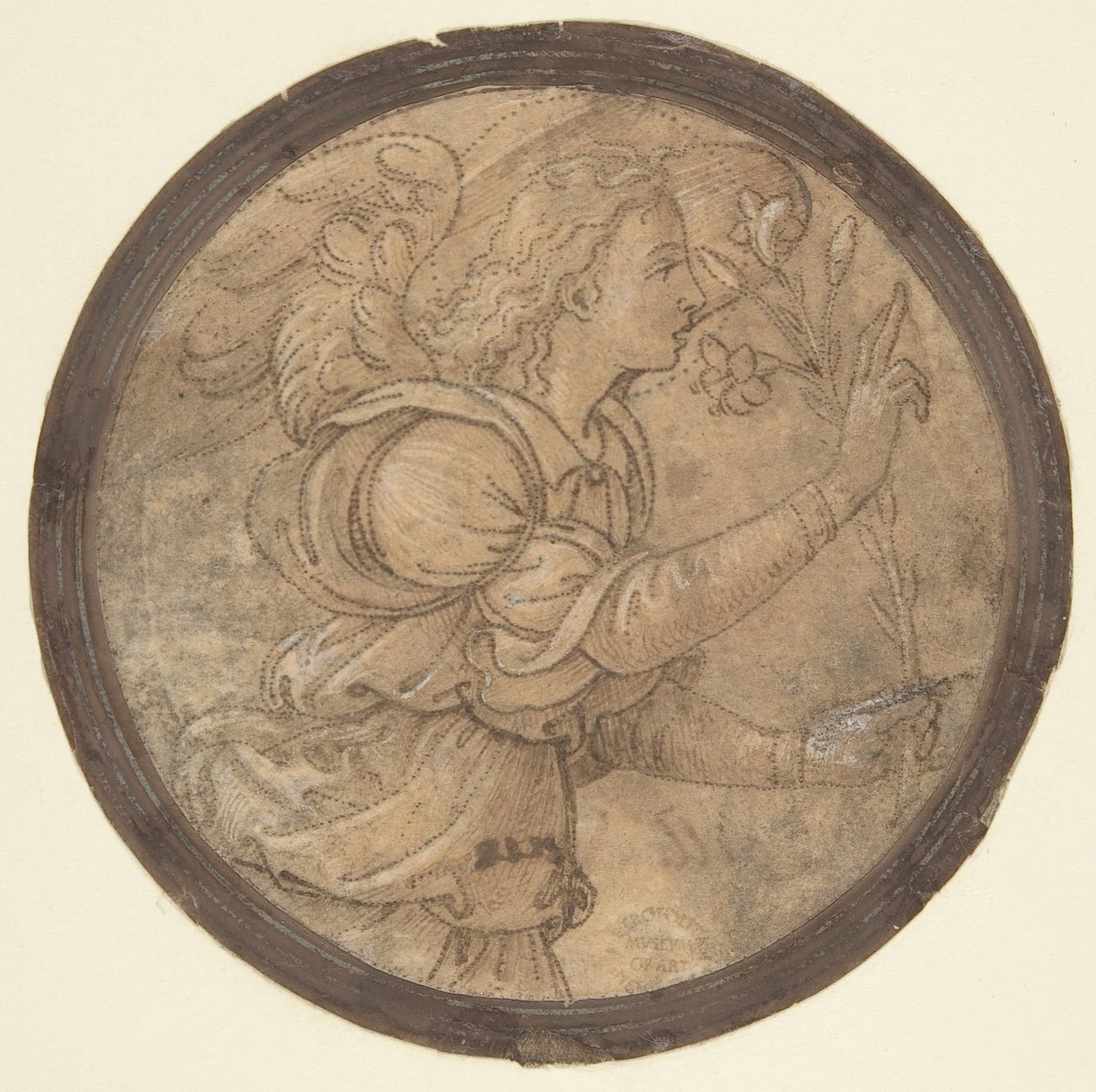 Der Engel der Verkündigung (Entwurf für eine Stickerei) von Raffaellino del Garbo