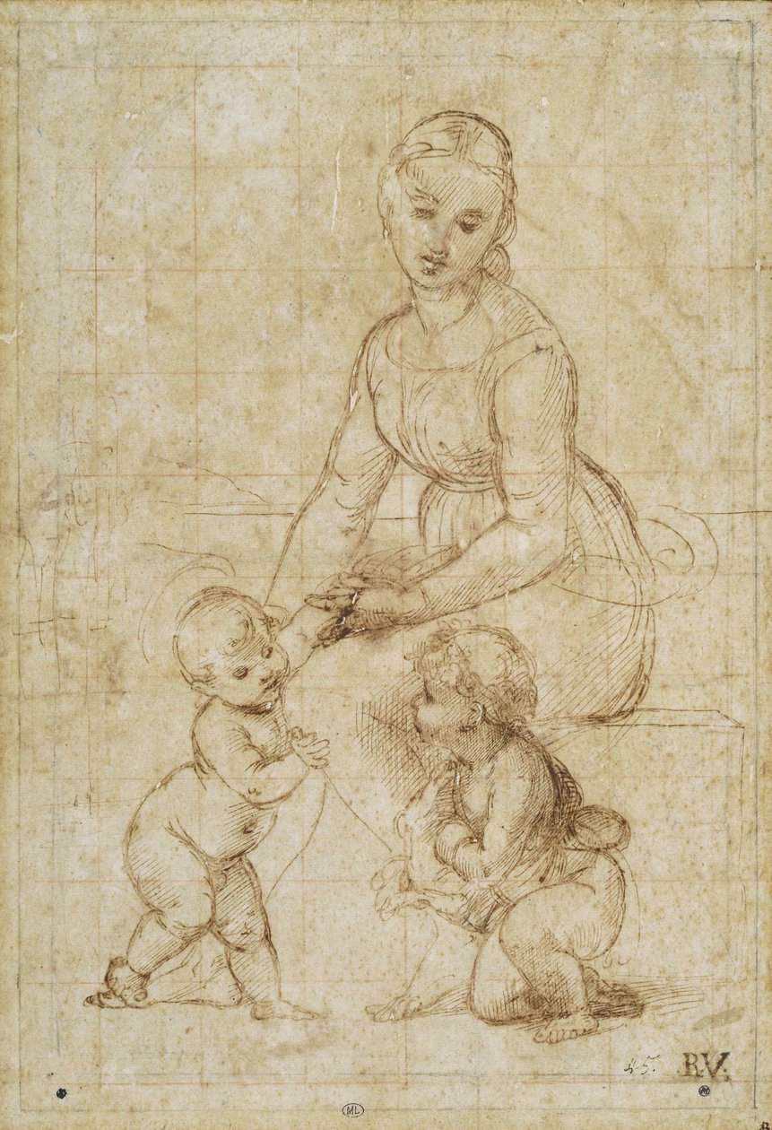 Studie für La belle jardinière, ca. 1506-1507 von Raffaello Sanzio Raphael