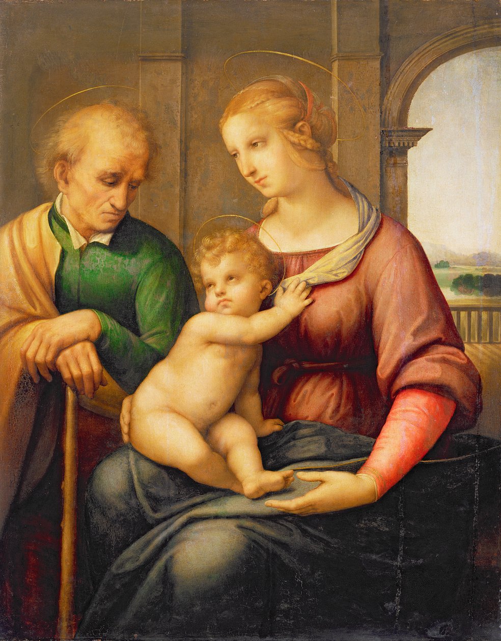 Die Heilige Familie oder Madonna mit dem bartlosen Joseph, ca. 1506 von Raffaello Sanzio Raphael