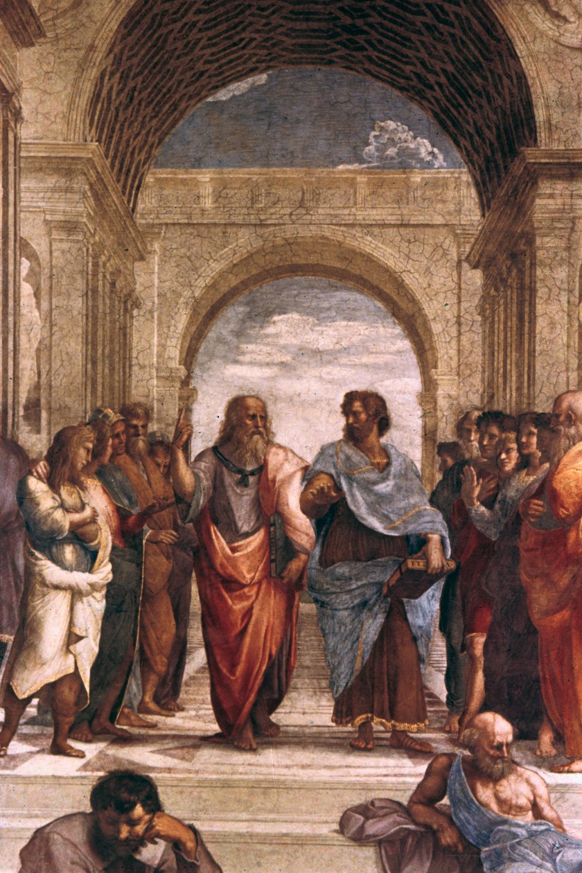 Die Schule von Athen, (Detail) von Platon & Aristoteles, 1508-1511 von Raffaello Sanzio Raphael
