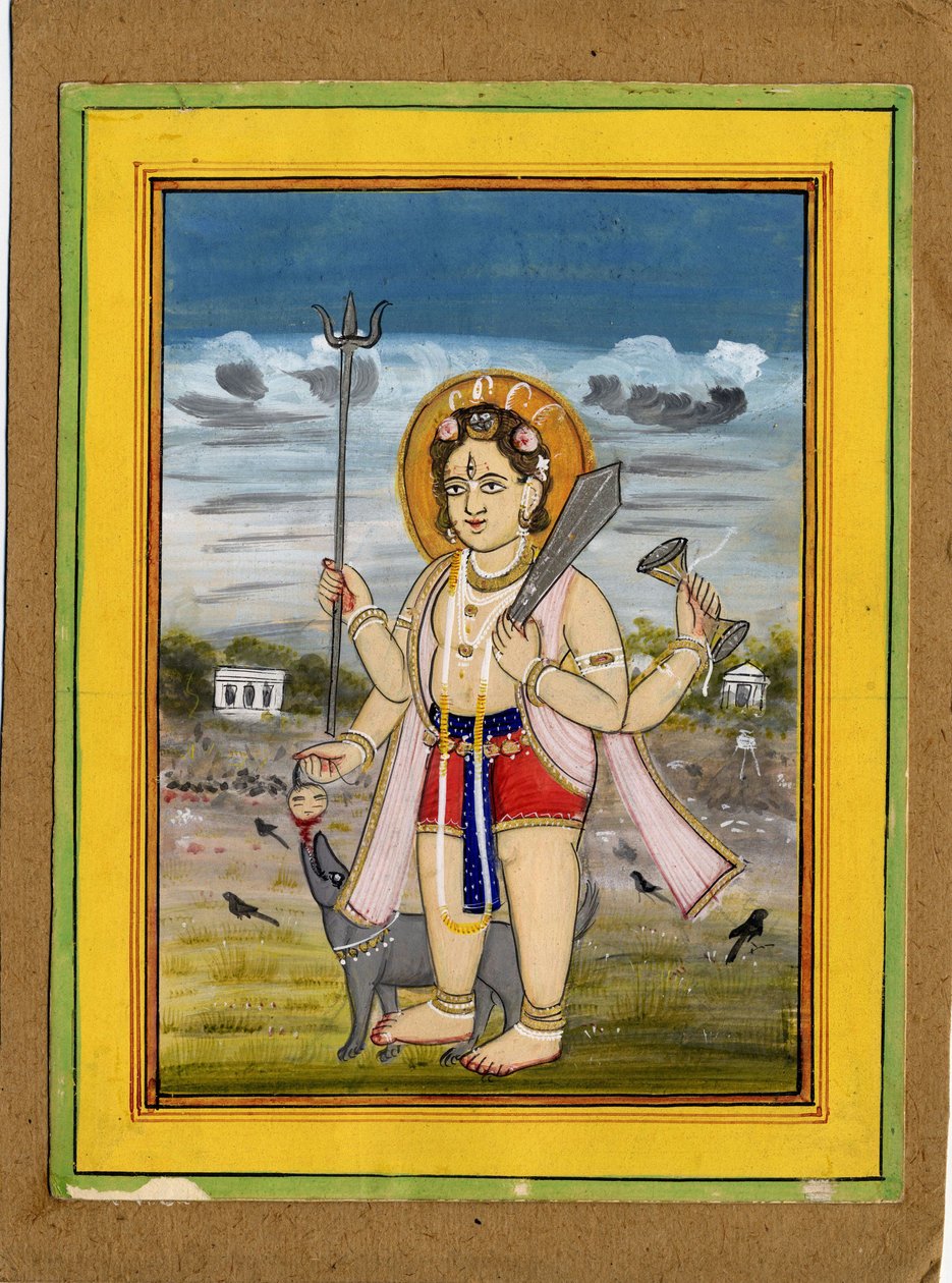 Eine stehende Figur von Bhairava, eine Form von Śiva von Rajasthan School