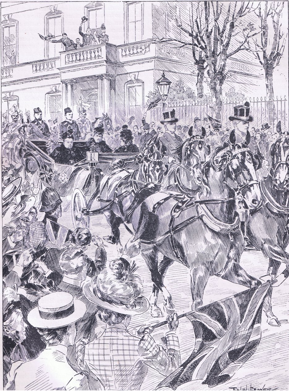 Der letzte Besuch der Königin in London im März 1900, Illustration aus Cassells Geschichte Englands, 1900er Jahre von Ralph Cleaver