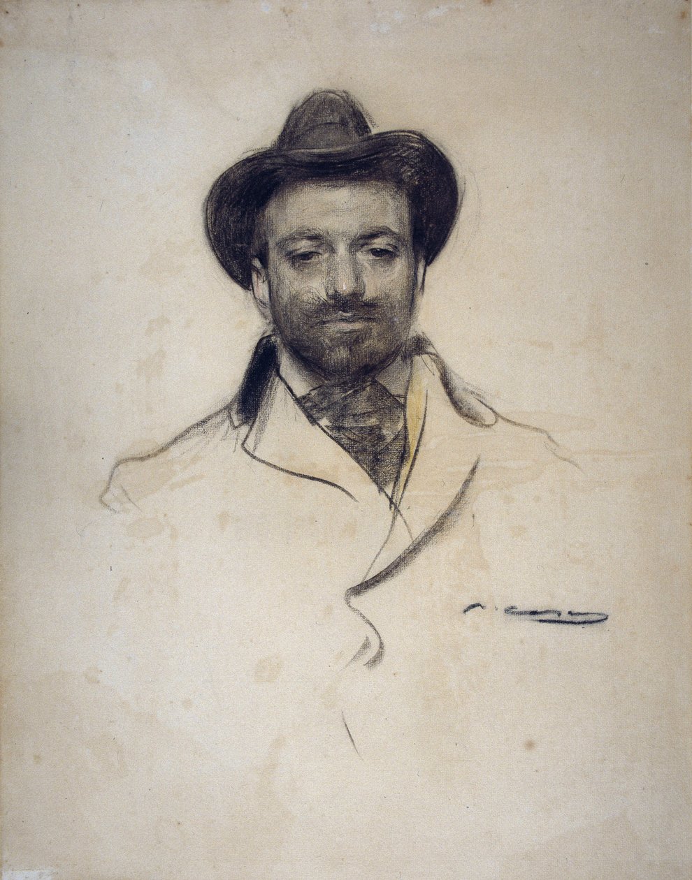 Porträt des spanischen Malers und Fotografen Jose Maria Sert (1874-1945) von Ramón Casas