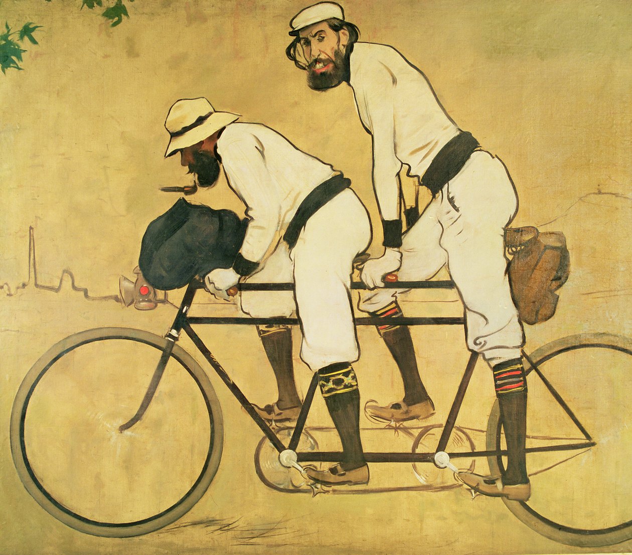 Selbstporträt von Casas mit Pere Romeu auf einem Tandem von Ramon Casas i Carbo