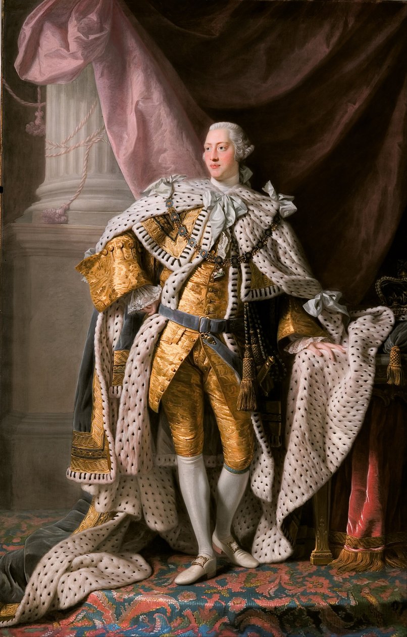 Porträt von König George III. des Vereinigten Königreichs 1738-1820 in seinen Krönungsroben, ca. 1770 von Ramsay