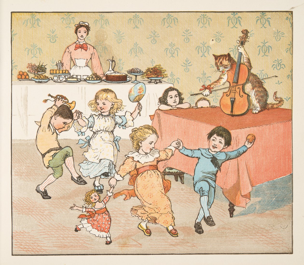Hey, diddle, diddle, aus The Hey Diddle Diddle Picture Book, veröffentlicht 1882 von Randolph Caldecott