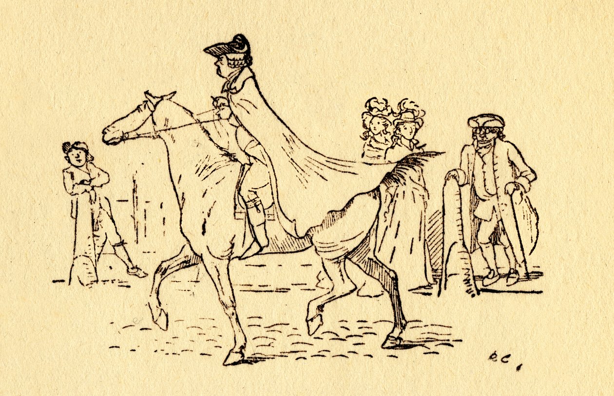 John Gilpin bricht zu seiner Reise nach Edmonton auf, 1878, um 1918 von Randolph Caldecott