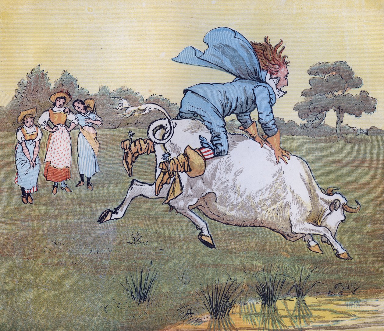 Niemand hat Sie gefragt, Sir, sagte sie. Illustration von Randolph Caldecott für den Kinderreim Die Milchmagd. von Randolph Caldecott