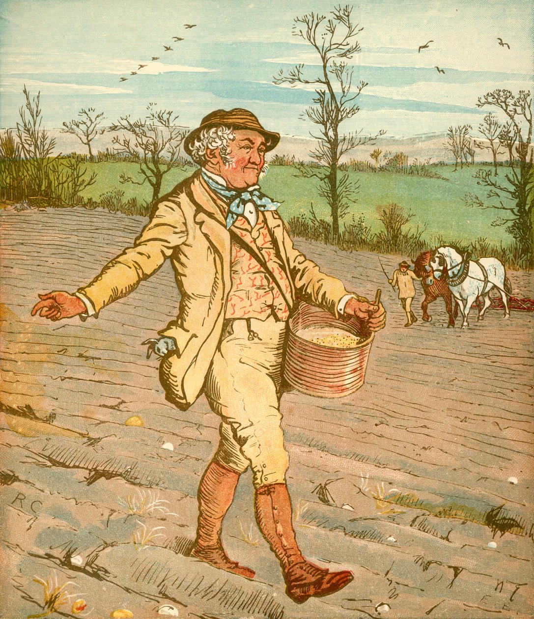 Der Bauer, der den Mais säte, ca. 1878 von Randolph Caldecott