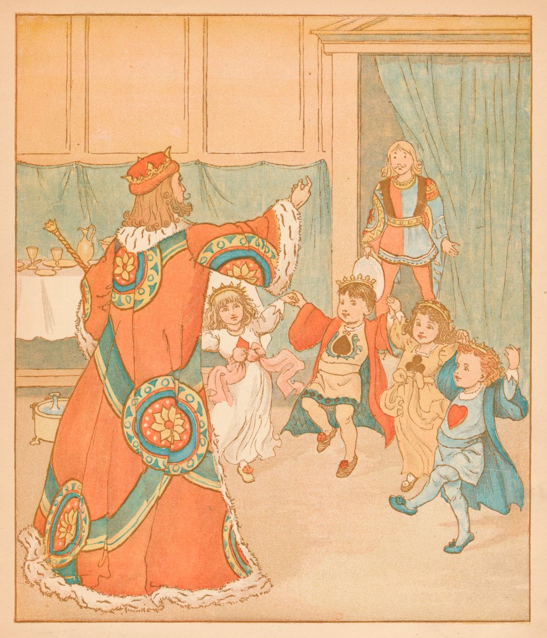 Der König der Herzen, genannt für diese Torten, 1880 von Randolph Caldecott