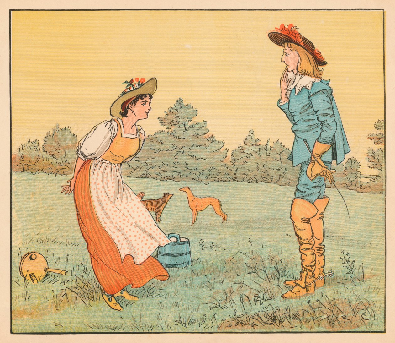 Dann kann ich dich nicht heiraten, mein hübsches Mädchen!, um 1882 von Randolph Caldecott