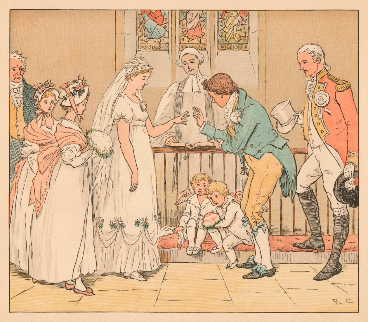 ...und sie heiratete sehr unvorsichtig den Barbier, um 1885, 1934 von Randolph Caldecott
