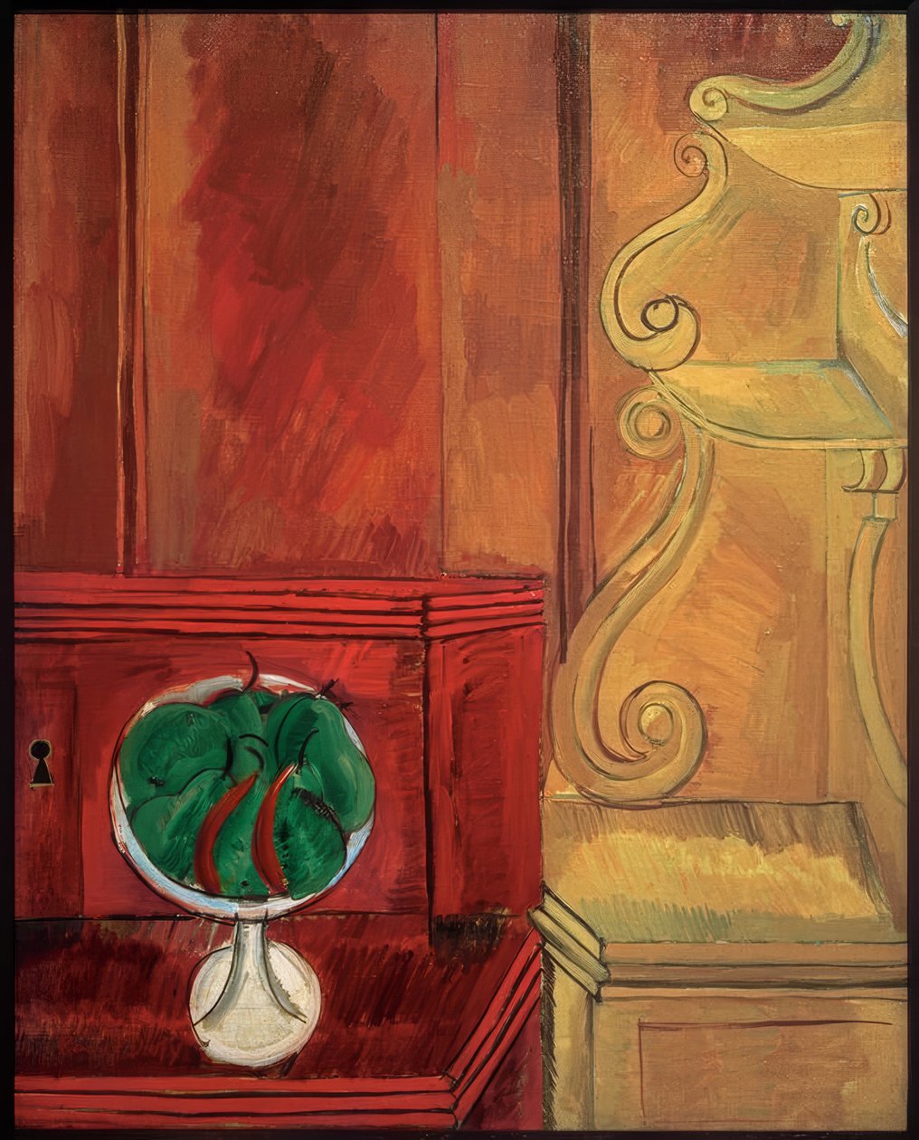 Birnenkompott und Konsole von Raoul Dufy