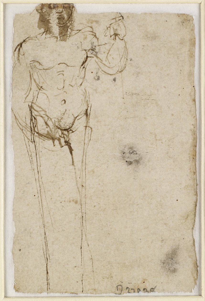 Rückseite: Studie eines Herms, WA1965.47.5 von Raffaello Sanzio Raphael