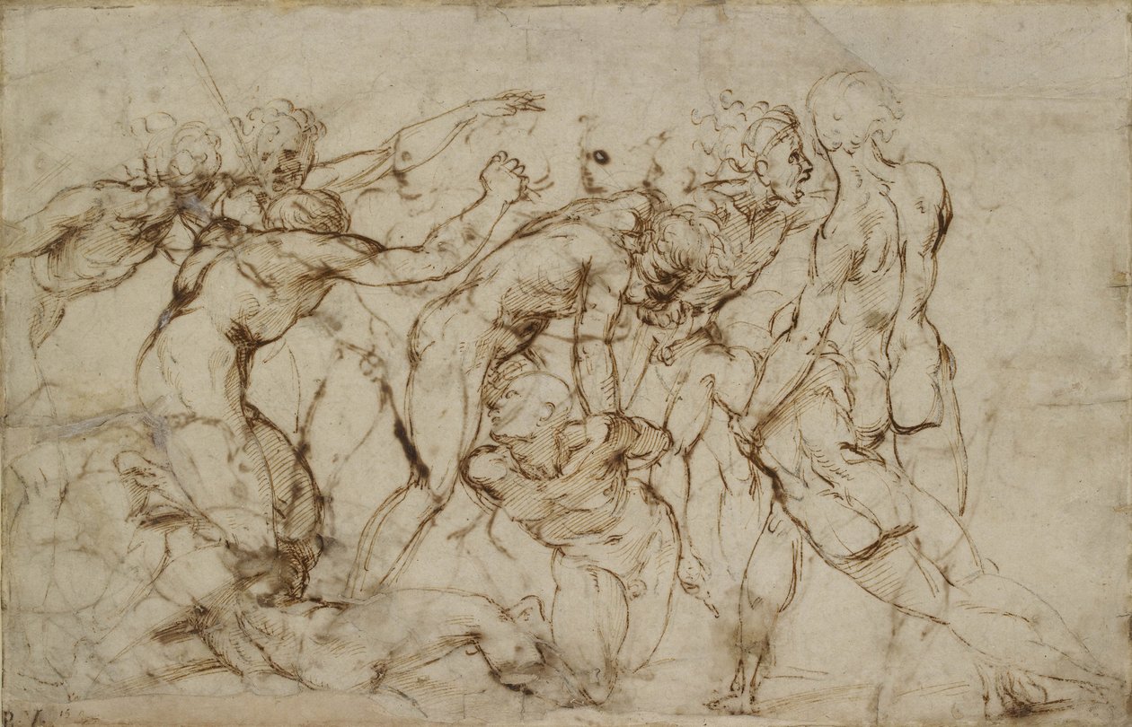 Kampfszene mit gefesselten Gefangenen von Raphael