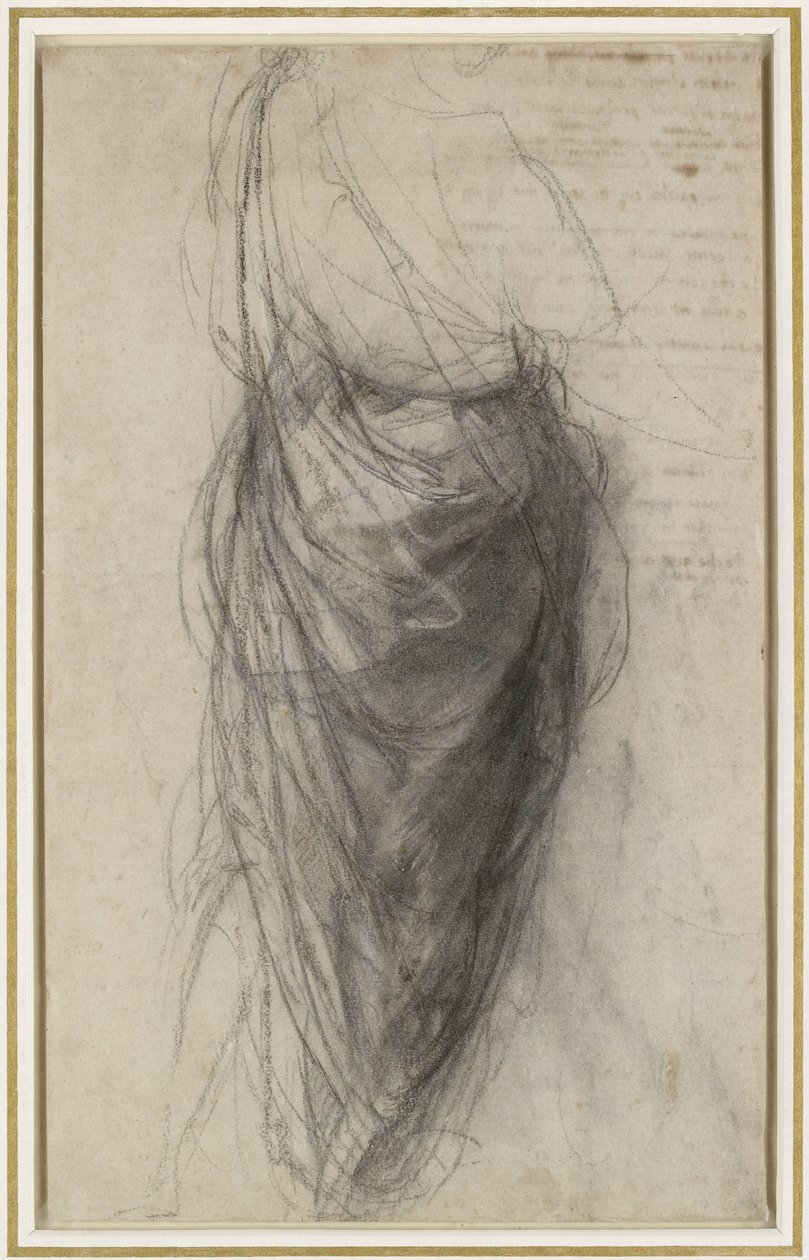 Studie für das Gewand eines Mannes von hinten von Raphael