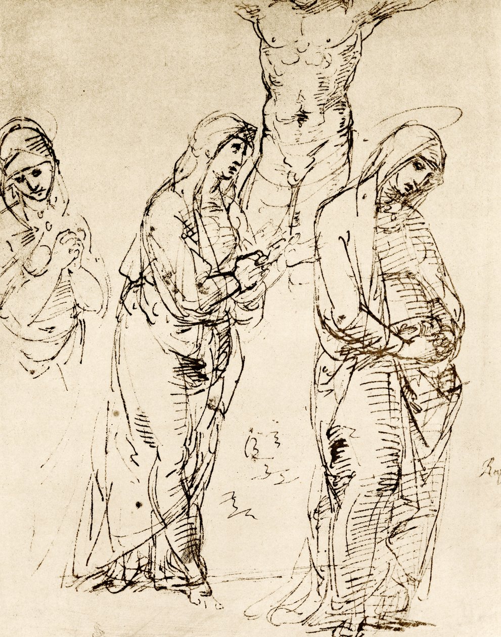 Entwürfe zur Mutter Gottes unter dem Kreuz von Raffaello Sanzio Raphael