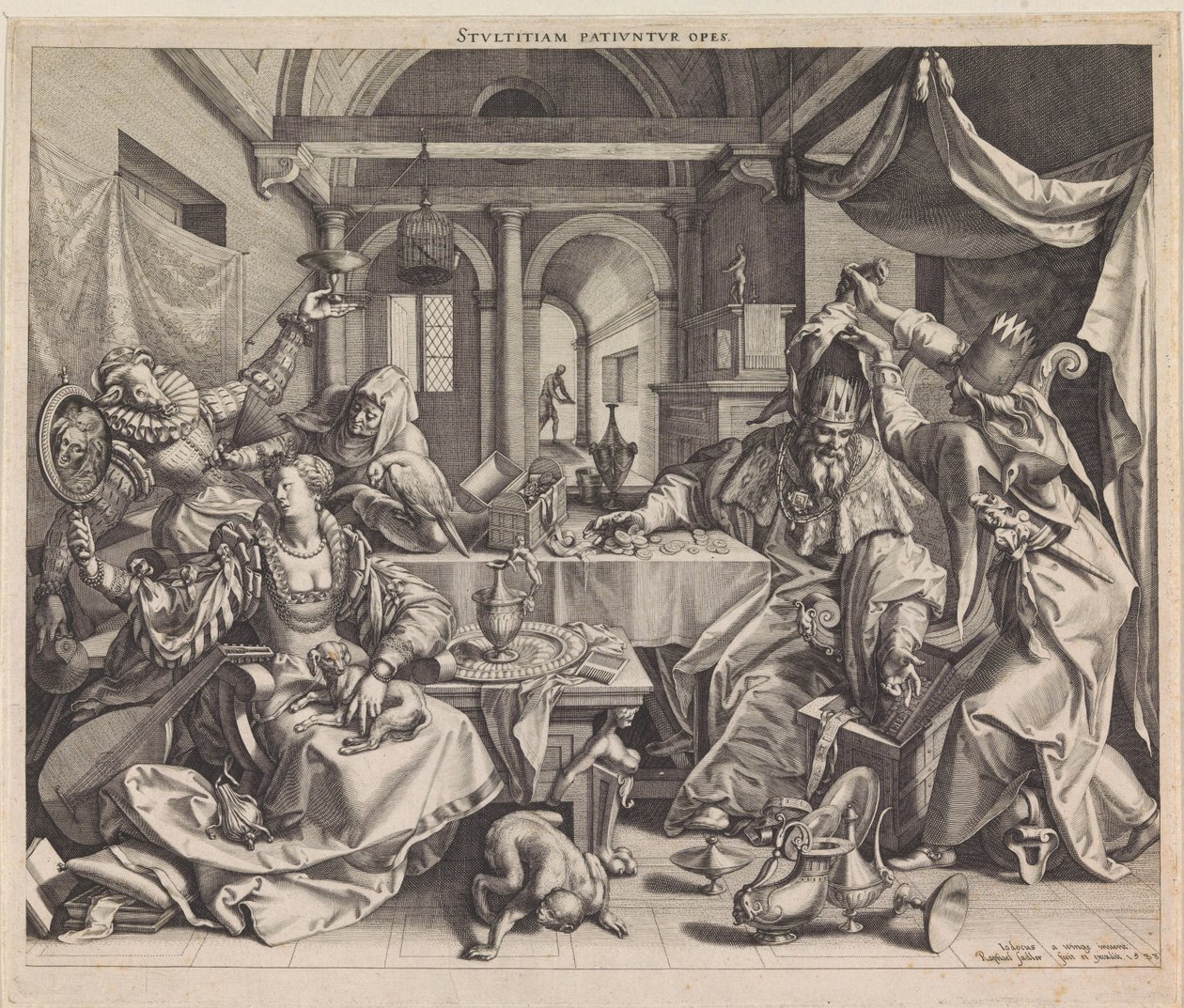 Allegorie auf Reichtum, Wollust und Dummheit von Raphaël Sadeler (I)