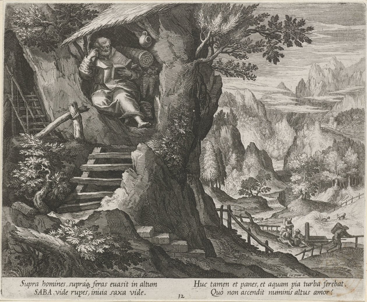 Heiliger Sabas als Einsiedler (Kluizenaars) (Oraculum Anachoreticum) von Raphaël Sadeler (I)