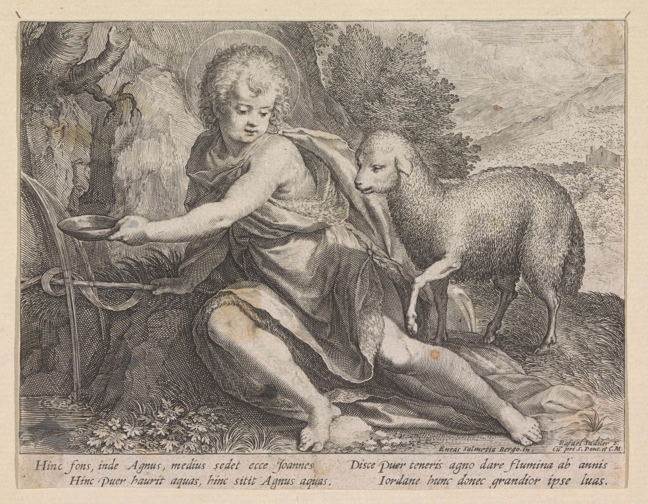 Johannes der Täufer als Jüngling bei einer Quelle von Raphaël Sadeler (I)