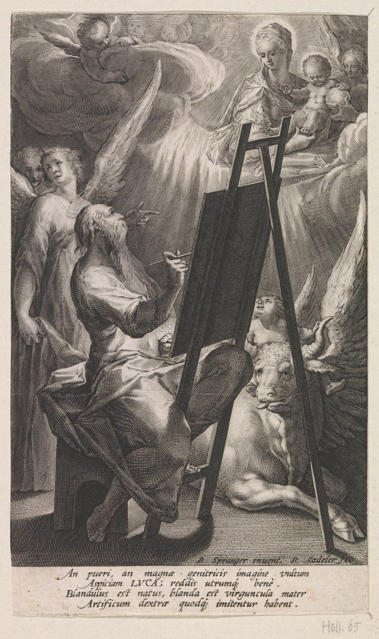 Lukas der Evangelist malt Maria mit dem Christuskind von Raphaël Sadeler (I)