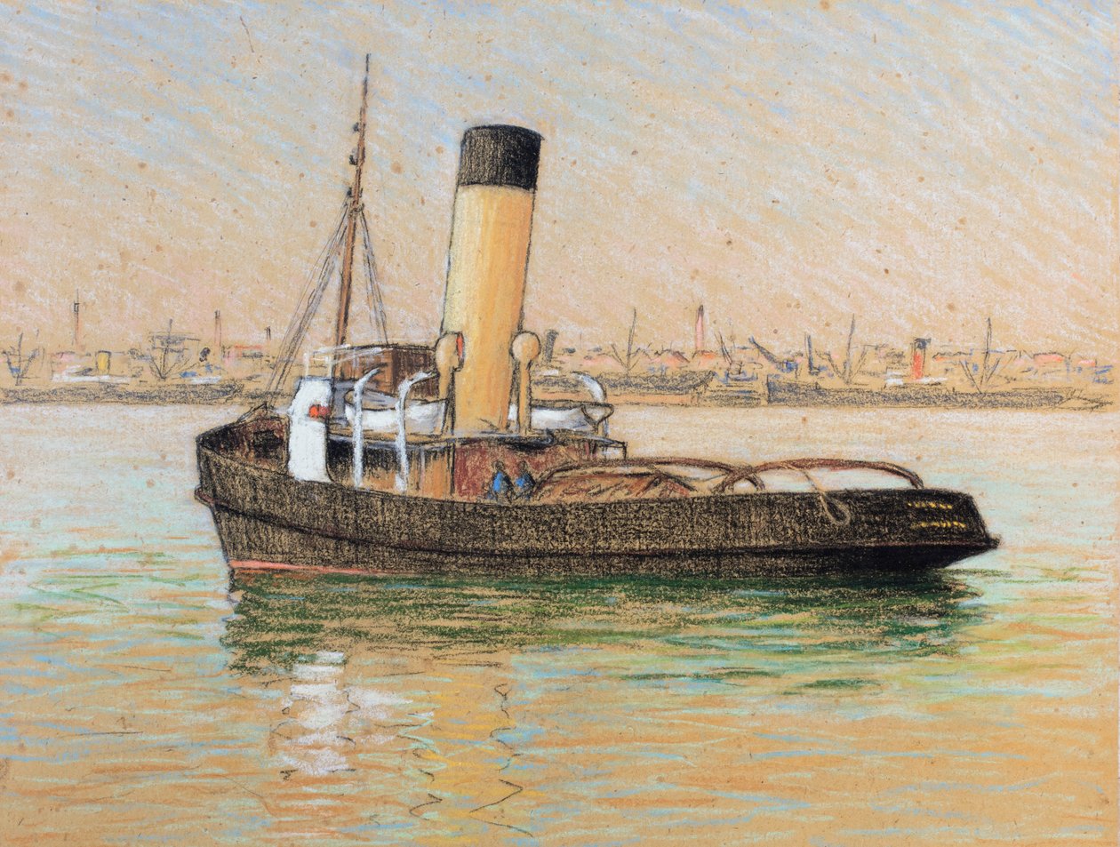 Schlepper im Hafen von Bordeaux von Raymond Bonnefon