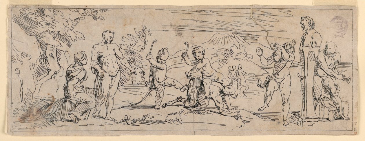 Kinder spielen mit einem Satyr von Raymond Lafage