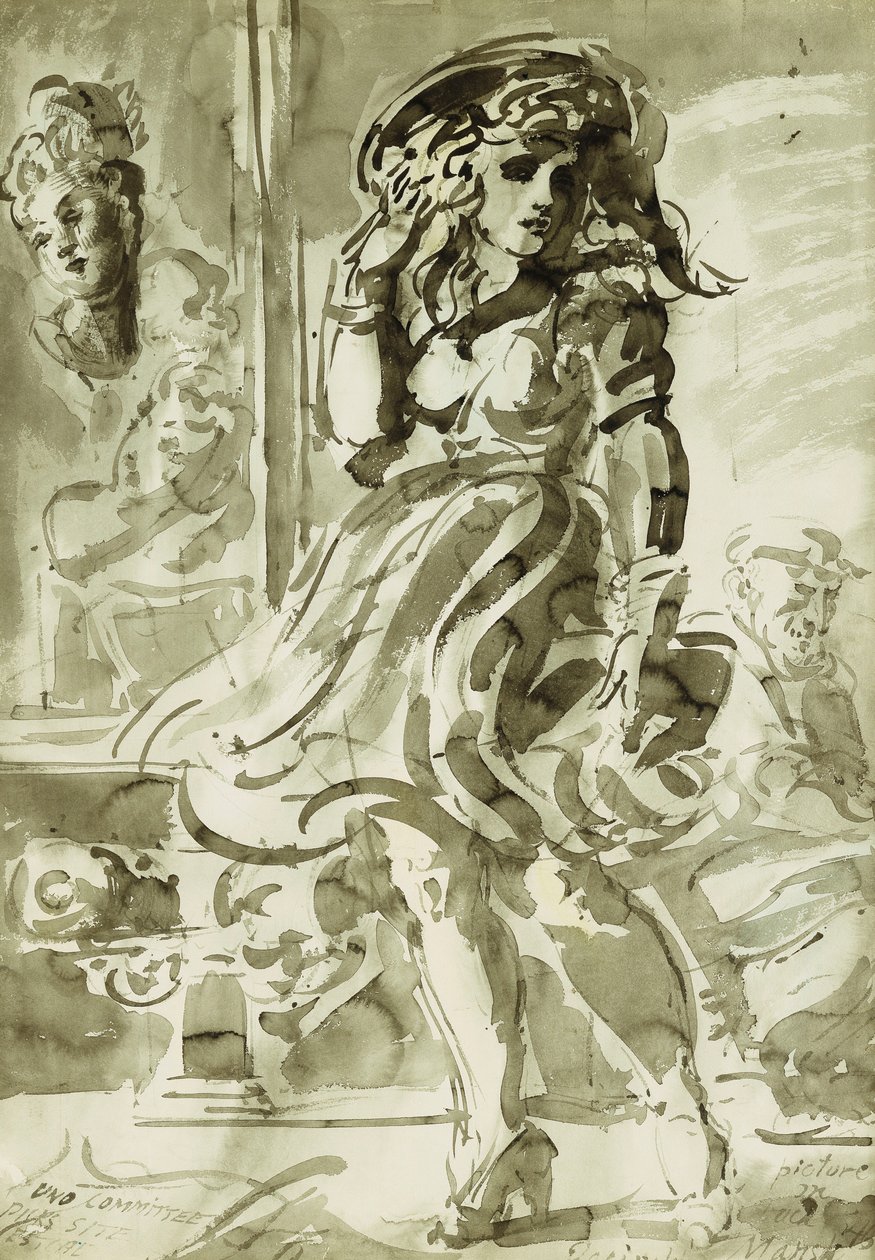 Ein vom Wind verwehter Rock: Eine doppelseitige Zeichnung von Reginald Marsh